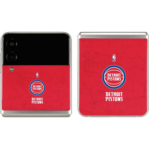 NBA Detroit Pistons Distressed Galaxy Z Flip3 5G Skin